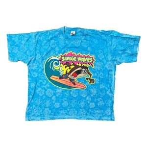 Vintage 90s Looney Tunes Taz Devil Savage Waves T Shirt Womens 22W Mens 2XL